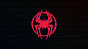 Miles Morales, Logo, Spider-Man: Across the Spider-Verse, Dark background, 4K wallpaper