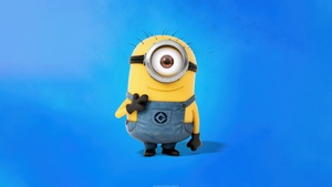 Minion, Blue background, Despicable Me, 4K wallpaper