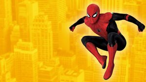Spider-Man: Far From Home, Marvel Superheroes, Marvel Comics, Yellow background, Spiderman, 4K wallpaper