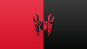 Spider-Man, Logo, Red background, Spiderman, Simple, 4K wallpaper