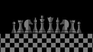Chess pieces, Black and White, King (Chess), Knight (Chess), Pawn (Chess), Rook (Chess), Bishop (Chess), Chessboard, Monochrome, 4K wallpaper