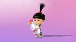 Agnes, Unicorn, Despicable Me, Pink background, Aesthetic, 4K wallpaper