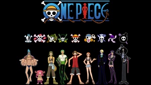 One Piece, Character poster, Franky, Usopp, Roronoa Zoro, Monkey D. Luffy, Nami, Sanji, Nico Robin, Black background, AMOLED, 4K wallpaper