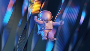 Huawei P50 Pocket, Astronaut, Stock, Abstract background, 4K wallpaper