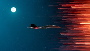 Fighter aircraft, Full moon, Outer space, Night time, Stars, Outer space, Experiment, 4K wallpaper