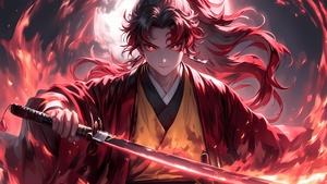 Demon Slayer: Kimetsu no Yaiba, Yoriichi Tsugikuni, AI art, 4K wallpaper
