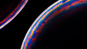 Bubble, 3D, Macro, Black background, 4K wallpaper