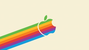 Apple logo, Minimalist, Colorful, Rainbow colors, 4K wallpaper