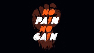 No pain No gain, Gym, Motivational quotes, Black background, AMOLED, 4K wallpaper