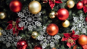 Christmas decoration, Christmas ornaments, Christmas tree, Snowflakes, Navidad, Noel, December, 4K wallpaper