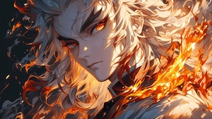 Kyojuro Rengoku, Dope, Demon Slayer: Kimetsu no Yaiba, Fire, 4K wallpaper