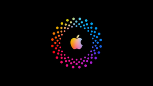 Apple, AMOLED, Colorful, Black background, Apple logo, Vivid, Apple MacBook Pro, 4K wallpaper