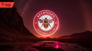Neon logo, Premier League club, Football club, Red aesthetic, 4K wallpaper