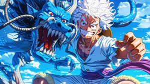 Luffy vs Kaido, One Piece, Gear 5, Sun God Nika, 4K wallpaper