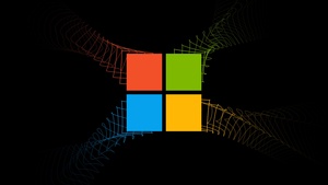 Windows logo, Black background, Minimalist, 4K wallpaper
