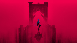 Jinx, Red aesthetic, Arcane: League of Legends, Red background, 4K wallpaper