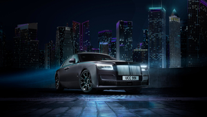 Rolls-Royce Ghost Black Badge, Night, 2021, Car lights, 4K wallpaper
