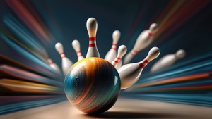 Bowling, AI art, Bowling ball, Bowling pins, 4K wallpaper