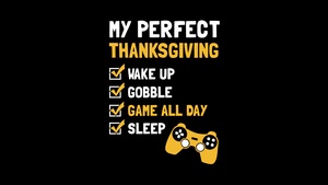 Thanksgiving Day, Gamer quotes, Joystick, Black background, 4K wallpaper