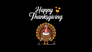 Happy Thanksgiving, Illustration, Thanksgiving Day, Black background, 4K wallpaper