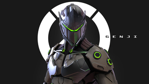 Genji, Artwork, Overwatch, Dark background, Samurai, 4K wallpaper