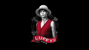 One Piece, Netflix series, Black background, AMOLED, Monkey D. Luffy, 4K wallpaper