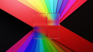 Windows 11, Glass, Ribbons, Colorful abstract, Windows logo, Frosty, Dark Mode, Black background, 4K wallpaper