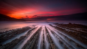 Spain, Sunset, Seascape, Long exposure, Dusk, Landscape, Scenery, 4K wallpaper