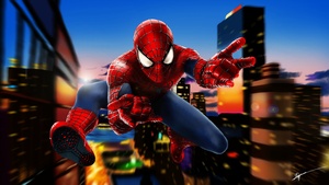 Spider-Man, Digital Art, Speed paint, Marvel, Digital paint, Blur background, Spiderman, 4K wallpaper