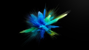 Color burst, AMOLED, Colorful, Explosion, CGI, Cosmic, Black background, 4K wallpaper