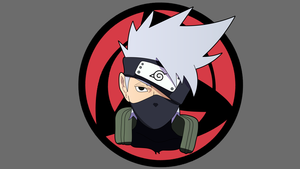 Kakashi Hatake, Naruto, Minimal art, Grey background, 4K wallpaper
