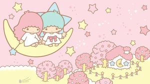 Little Twin Stars, Pink aesthetic, Kiki and Lala, Cartoon, Sanrio, 4K wallpaper