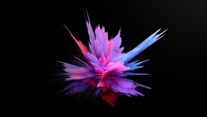 Color burst, Colorful, Explosion, CGI, Cosmic, Black background, 4K wallpaper