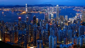 Victoria Peak, Hong Kong City Skyline, Victoria Harbour, Dusk, Blue hour, Cityscape, Skyscrapers, Aerial view, Long exposure, Night time, City lights, 4K wallpaper