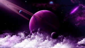Purple Planet, Nebula, Galaxy, Astronomy, Stars, Clouds, 4K wallpaper
