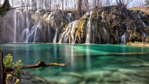 Croatia, Waterfall, Landscape, Long exposure, 4K wallpaper