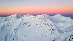 Romania, Mountain Peak, Snow covered, Winter, Sunset, Landscape, Scenery, 4K wallpaper