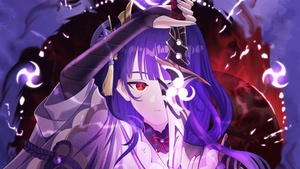 Baal Raiden Shogun, Genshin Impact, Warrior, Sword, Anime girl, Pink, Purple, 4K wallpaper