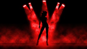 Girl, Spot lights, Silhouette, Dancing, Dark background, Red, Dark aesthetic, Dark red, 4K wallpaper
