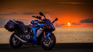 Suzuki GSX-S1000GT, Sports bikes, 2022, Sunrise, Beach, 4K wallpaper