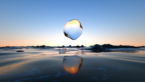 Glass, Droplet, Surreal, Transparent, Body of Water, Scenic, Clear sky, Reflection, 4K wallpaper
