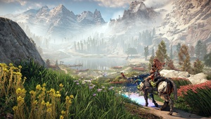 Horizon Zero Dawn, Landscape, Aloy, 4K wallpaper