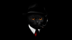 Black background, Hat, Suit, Scary, 4K wallpaper