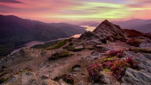 Viewpoint, Scotland, Sunset, Landscape, Dusk, 4K wallpaper