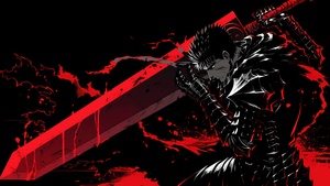 Dark red, AMOLED, Neon art, Black background, Dragon Slayer, 4K wallpaper