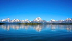 Landscape, Grand Teton National Park, Sunny day, Reflections, Mountains, Wyoming, Blue Sky, Tranquility, Summer, 4K wallpaper