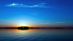 Sunset, Island, Seascape, Blue Sky, Clear sky, Scenic, 4K wallpaper