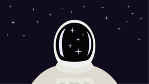 Astronaut, Spaceman, Suit, Digital Art, Purple background, Stars, Dark background, Simple, 4K wallpaper