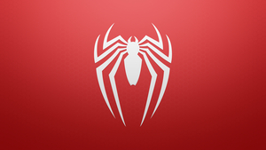 Marvels Spider-Man, Logo, Red background, Marvel Comics, Minimalist, PS4, Spiderman, Simple, 4K wallpaper