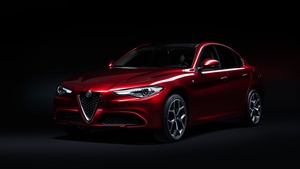 Alfa Romeo Giulia, Dark background, 2021, 4K wallpaper
